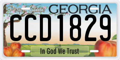 GA license plate CCD1829