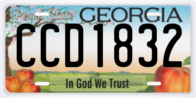 GA license plate CCD1832