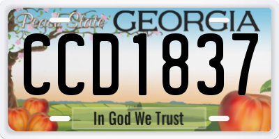 GA license plate CCD1837