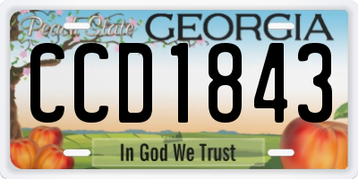GA license plate CCD1843
