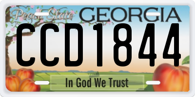 GA license plate CCD1844