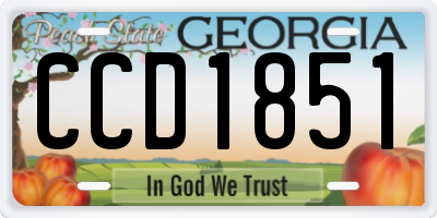 GA license plate CCD1851
