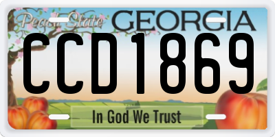 GA license plate CCD1869