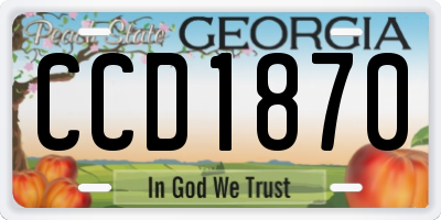 GA license plate CCD1870