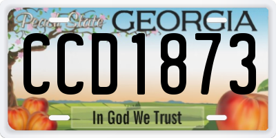 GA license plate CCD1873