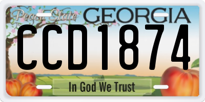GA license plate CCD1874