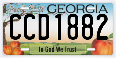 GA license plate CCD1882