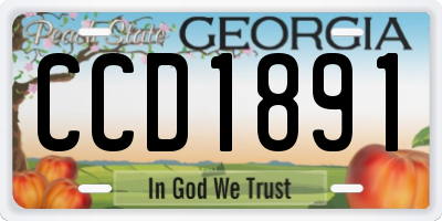GA license plate CCD1891