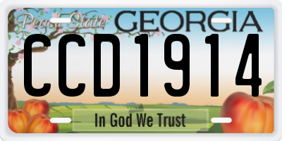 GA license plate CCD1914