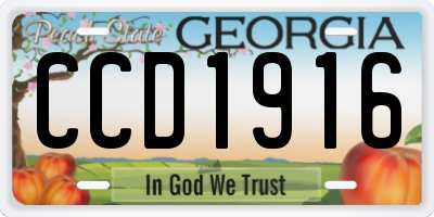 GA license plate CCD1916