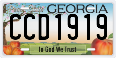 GA license plate CCD1919