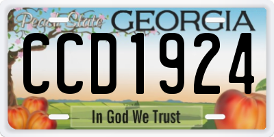 GA license plate CCD1924