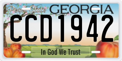 GA license plate CCD1942