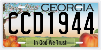 GA license plate CCD1944