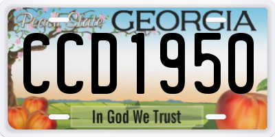 GA license plate CCD1950