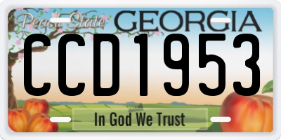 GA license plate CCD1953