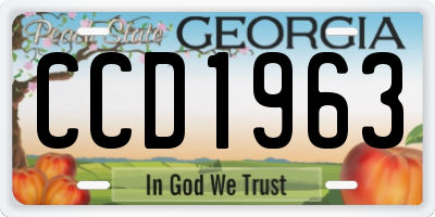GA license plate CCD1963