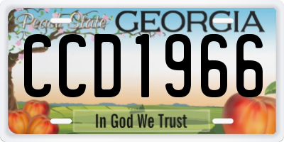 GA license plate CCD1966