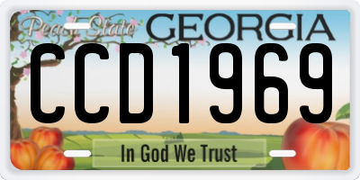 GA license plate CCD1969