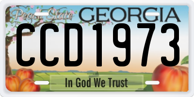 GA license plate CCD1973