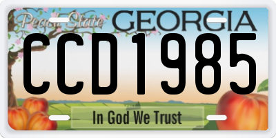 GA license plate CCD1985