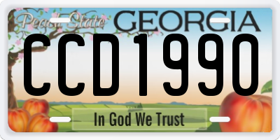 GA license plate CCD1990