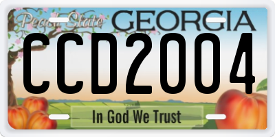 GA license plate CCD2004