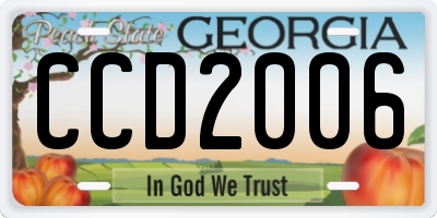 GA license plate CCD2006