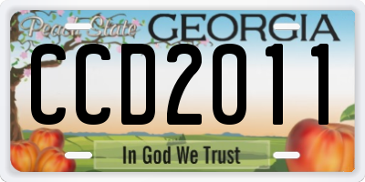 GA license plate CCD2011