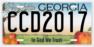 GA license plate CCD2017