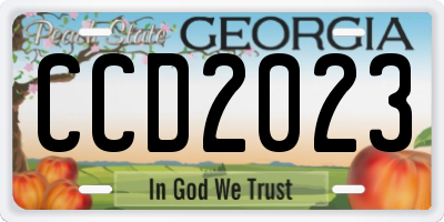 GA license plate CCD2023