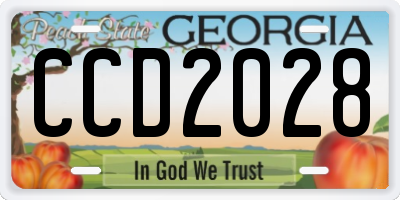 GA license plate CCD2028