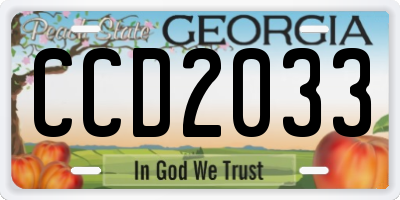 GA license plate CCD2033