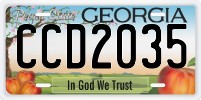 GA license plate CCD2035