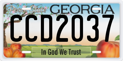 GA license plate CCD2037