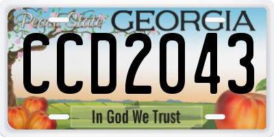 GA license plate CCD2043