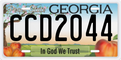 GA license plate CCD2044