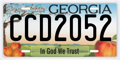 GA license plate CCD2052