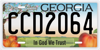 GA license plate CCD2064