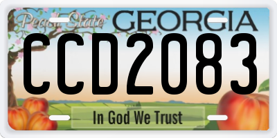 GA license plate CCD2083