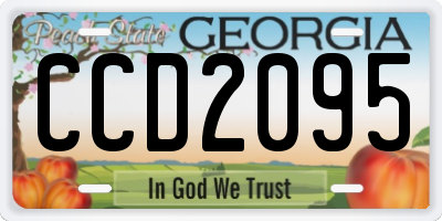 GA license plate CCD2095