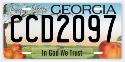 GA license plate CCD2097