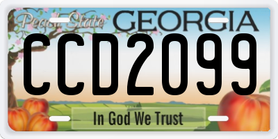 GA license plate CCD2099