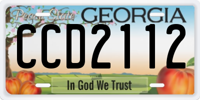 GA license plate CCD2112