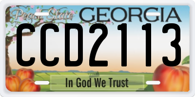 GA license plate CCD2113