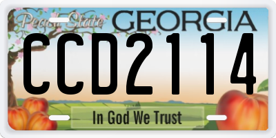 GA license plate CCD2114