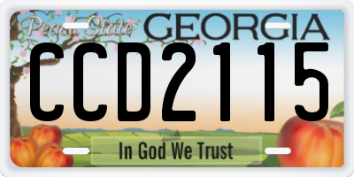 GA license plate CCD2115