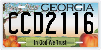 GA license plate CCD2116