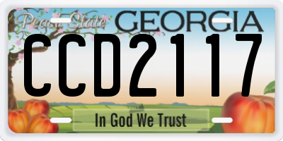 GA license plate CCD2117