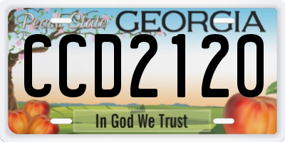GA license plate CCD2120